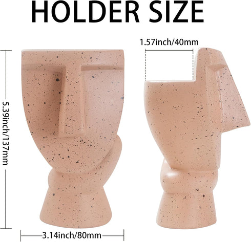 KYIEN Funny Face Eyeglasses Holder Stand for Nightstand Office Desk,Thinking Man Head Shape Resin Display Stands Modern