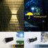 3000K Mrzxy Solar Lights Outdoor Up and Down Waterproof Aluminum Solar Sconce Dusk to Dawn Warm White for Sign, Yard