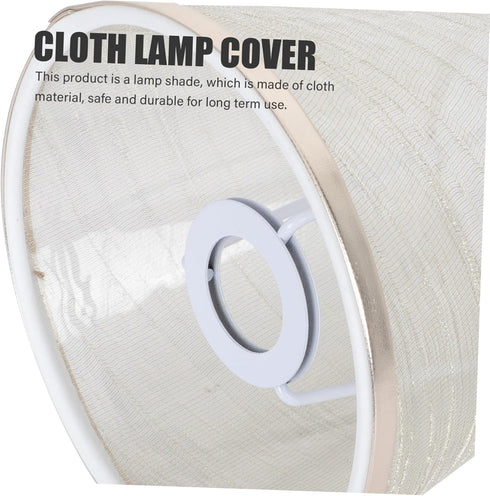 DOITOOL Cloth Lampshade Replacement Accessory Round Design Gold Trim for Home and Restaurant Lighting Versatile Light