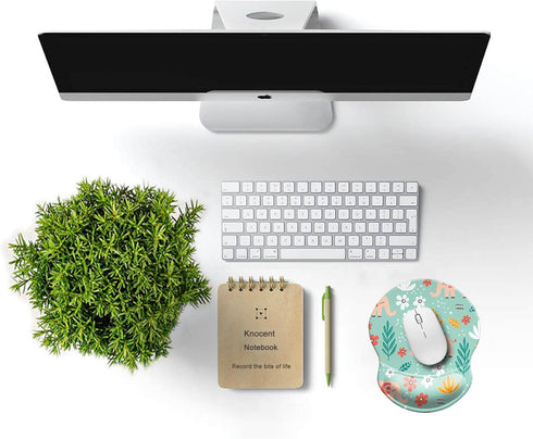 Ergonomic Mouse Pad with Wrist Rest Support, Cute Non-Slip PU Base Mat for Gaming & Working (Wrist Elephant)