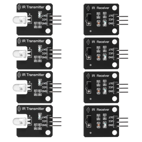 InnoHHustle 4PCS Digital 38khz Ir Receiver Sensor Module + 4PCS Ir Transmitter Sensor