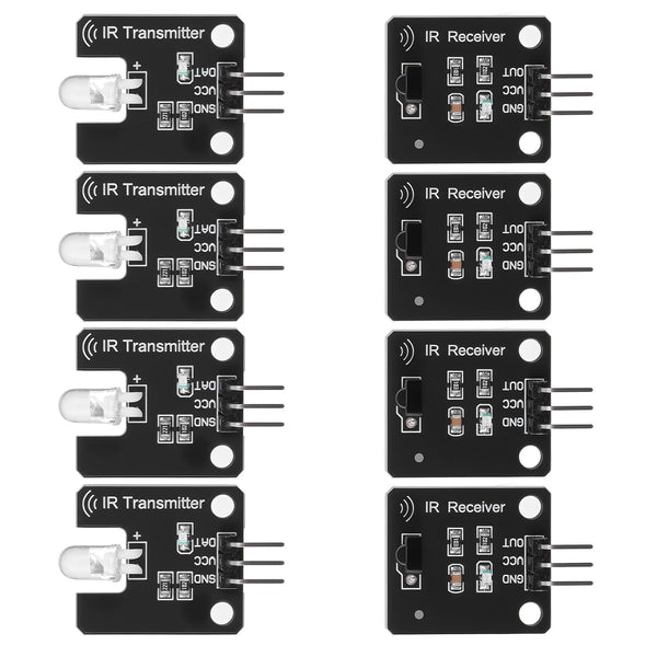 InnoHHustle 4PCS Digital 38khz Ir Receiver Sensor Module + 4PCS Ir Transmitter Sensor