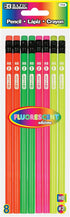 BAZIC Wood Neon Pencils, Unsharpened Rewards Pencil for Writing Drawing (8/Pack)