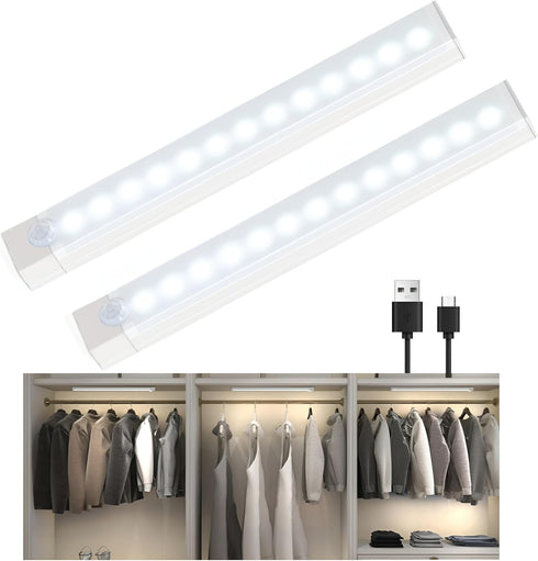 8inch Under Cabinet Lighting, 2 Pack Pantry Lights Motion sensored,3 Modes &