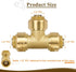 1/2" Push to Connect Tee Brass Plumbing Fitting for PEX, Copper, CPVC Pipe with Upgraded Stiffener (6 Pack)