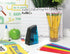 Bostitch Office Battery Pencil Sharpener, Hinged Tray, Colored Pencil Compatible, Black (BPS2-BLACK) and Blue