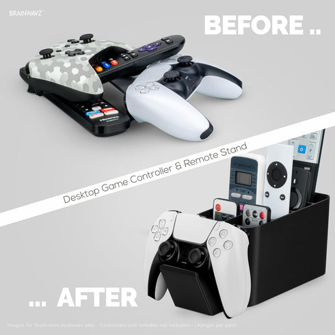 BRAINWAVZ Game Controller and Remote Control Holder, Ideal for Side Tables & Desktops, Organizes Pens & Stationery