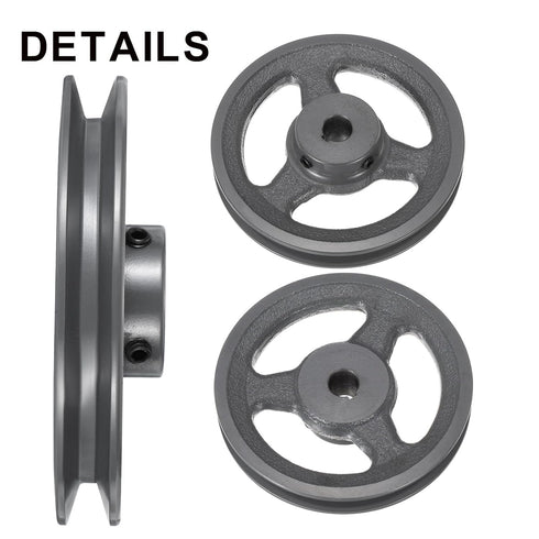 uxcell AK56-5/8 V-Belt Sheave, 5/8" Bore 5.45" OD Single Groove Cast Iron Sheave for 4L or A Belt