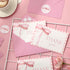 50Pcs JarThenaAMCS Pink Bow Thank You Cards with Envelopes Stickers Greeting Card Watercolor Bow Checkered Blank Note