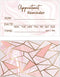 RXBC2011 Appointment Reminder Cards - Marble Pink and Gold, Pack of 100