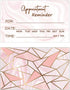 RXBC2011 Appointment Reminder Cards - Marble Pink and Gold, Pack of 100