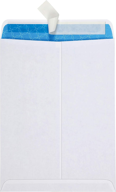 Quality Park 9 x 12 Inch Security Redi-Strip Envelopes, 28 lb. White Wove, 100/Box (QUA41415R)