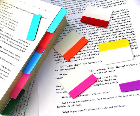ELII 300 Pcs 2 Inch Sticky Index Tabs, Colorful Writable Transparent Book Tabs for Notebooks and Annotating