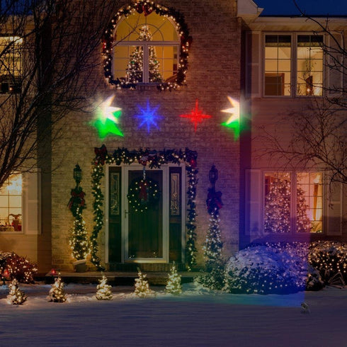 LED Projection-Whirl-a-Motion-Stars Multi-color Stake Light