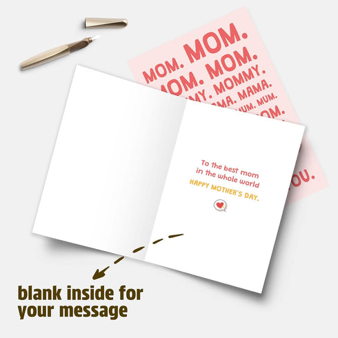 YIWANSIN Mommy Funny Mothers Day Card for Mom, Sweet and Humorous Mother Day Card for Mama Mum, Cute I Love You Mom