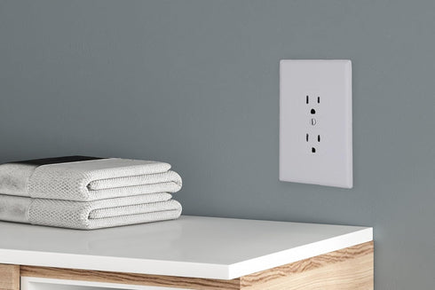 Taymac 2600W Masque Revive Polycarbonate White 1-Gang Cover, Replaces Old and Discolored Wall Plate for Electrical Outlet, Decor and Home Improvement Essentials by TayMac