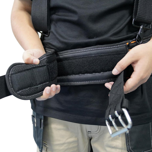 20-222 Heavy Duty Polyester Tool Rig Padded Belt, Black for Construction and Heavy-Duty Use