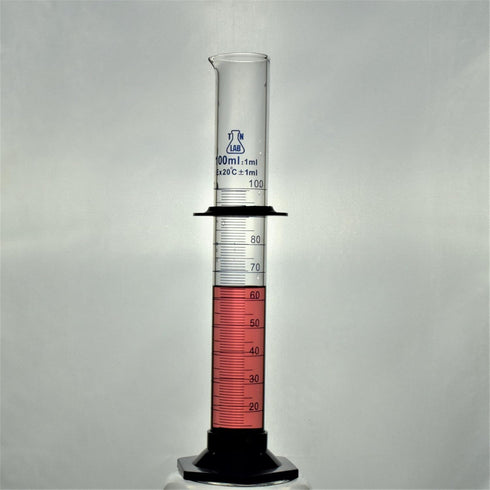 TN Lab Graduated Measuring Cylinder 100ml Borosilicate Glass with Plastic Base