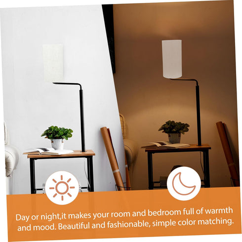 1pc Mobestech Contemporary Lamp Shade Linen Material Round Shape Light Socket Replacement for Table and Floor Lamps