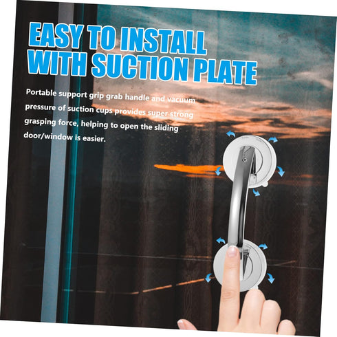Set 2 of Portable Suction Grab Bars - Durable Bathroom Door Handles
