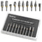 Tungsten Carbide Double Cut Burr Set, 10pcs with 1/8" Shank, 1/4" Grinding Head for Grinder, DIY Wood-Working
