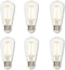 Westinghouse 4518700 6.5 Watt ST15 Dimmable Clear Filament LED Light Bulb, Medium Base, 6-Pack