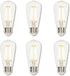 Westinghouse 4518700 6.5 Watt ST15 Dimmable Clear Filament LED Light Bulb, Medium Base, 6-Pack