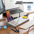 Glass Dry Erase Whiteboard Desktop Pad, 4 Markers & 1 Eraser, Desk Computer Buddy for Home Office & Studying