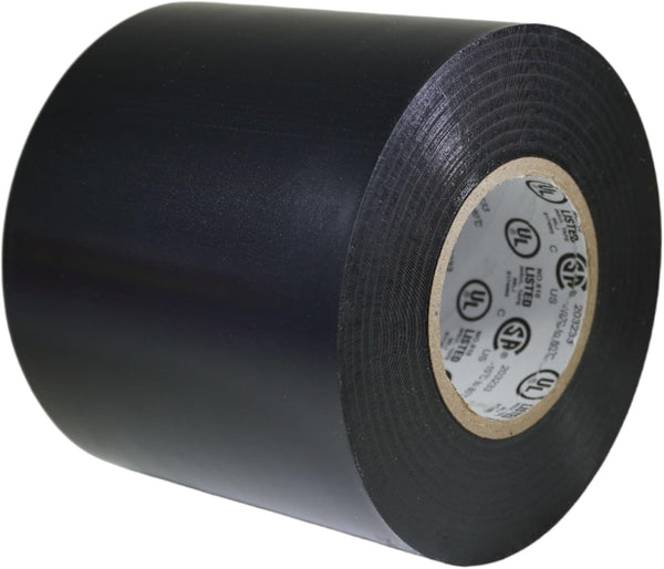 GGR Supplies T.R.U. EL7566-AW Professional Grade Rubber Black PVC Electrical Tape, 3 in. x 66 Ft.