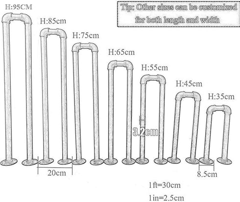 Pipi Zhu Deck Railing - Handrails for Outdoor Steps - Metal Stair Railing, U-Shaped LOFT Anti-Skid Support Rod