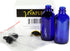 Vivaplex Cobalt Blue Glass Bottles, 4 oz with Glass Eye Droppers - 2 Pack