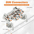 DIN Rail Terminal Block Twin Spring Terminal Connectors Push in Type PT Screwless Wiring Connector with 10 Covers and 6