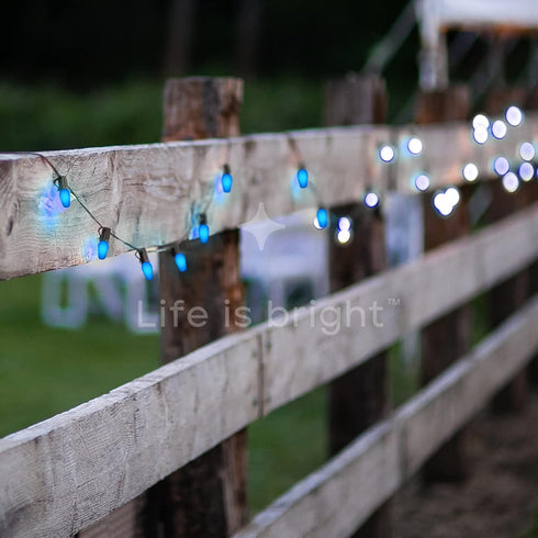 12-Pack C7 Bulbs 0.5W, Bulb, E12 LUXRITE LED Blue Replacement Light for String Lights, Shatterproof Colored Candelabra