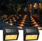 XLUX Outdoor Solar Lights for Stairs, Decks, Fences, Yard Pathway, LED Lamp, 2 Pack, Black Metal