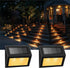 XLUX Outdoor Solar Lights for Stairs, Decks, Fences, Yard Pathway, LED Lamp, 2 Pack, Black Metal