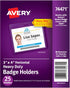 Avery Heavy Duty Badge Holders, 25 Horizontal ID Badge Holders, 3" x 4" (74471)
