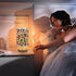 ALAZA Bedside Table Lamp for Bedroom Black White Cow Texture Nightstand LED Light Lamps with USB Port Linen Fabric