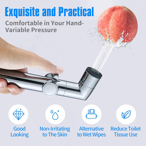 Set JONKEAN Muslim Shower, Water Pressure Control Toilet Bidet Sprayer, Multi-Function Diaper Sprayer for Toilet, Hand
