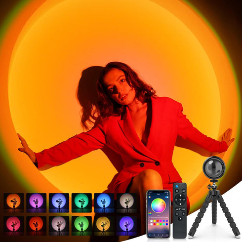 nellsi Sunset Lamp Projection with Remote Control - Endless Colors Sunset Projector Lights