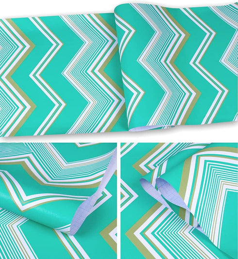 Y1332 Peel and Stick Chevron Stripe Wallpaper 17.7in x 9.8ft Vinyl Geometric Herringbone Self-Adhesive for Kids Room