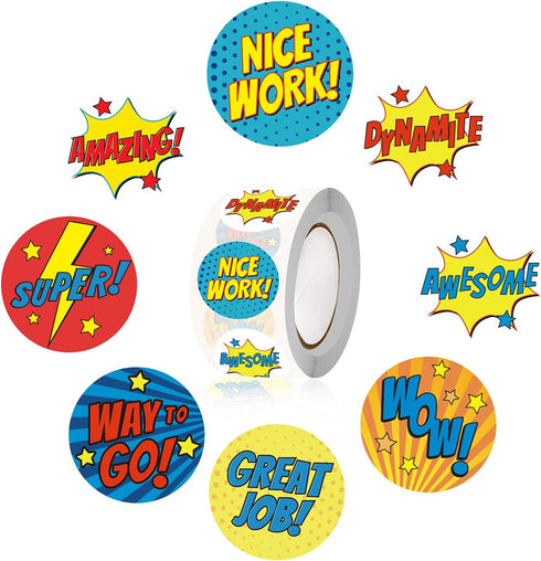 Reward Stickers for Teachers - 1000 PCS Superhero Stickers for Kids, Motivational Classroom Supplies