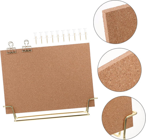 STOBOK 1 Set Cork Board Display Stand, Photo Desktop Display Items with Cork Framed Bulletin Board Bracket