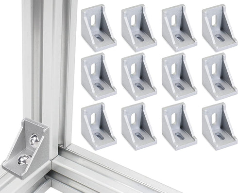 12 Sets 4040 Series Aluminum Extrusion Connectors, 12 pcs Corner Brackets, 24 pcs T Nuts and Screws