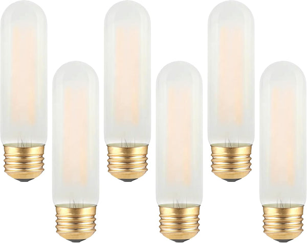 T10 LED Frosted Bulb- Dimmable E26 LED Chandelier Tube Bulbs 40W Equivalent-