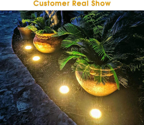 16 8pack) NFESOLAR Solar Lights Outdoor with LEDs, Bright Solar Ground Lights Outdoor Waterproof Solar Disk Lights