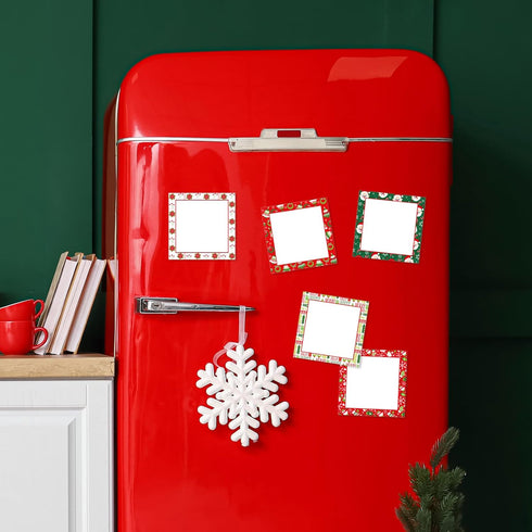 Whaline 9Pcs Christmas Sticky Notes, Red Green Christmas Elements Design for Holiday Home Office Classroom Supplies