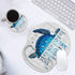 Ergonomic Mouse Pad Wrist Support and Coffee Coaster, Funny Words with Blue Sea Turtle on Rustic Wooden Board Design
