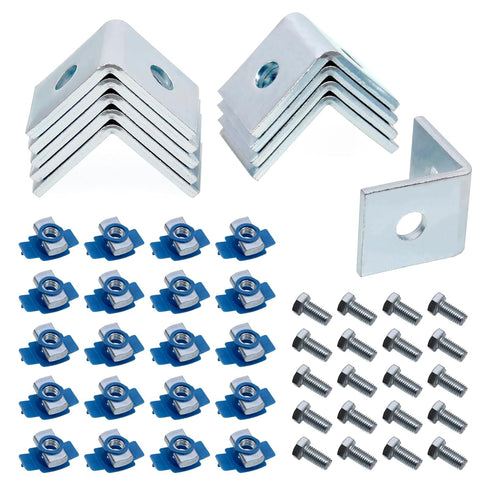 CNQLIS 10 Pcs 2 Hole L Shaped Connector Bracket, Fit for 1-5/8" Wide Taller Strut Channel, Includes Screws