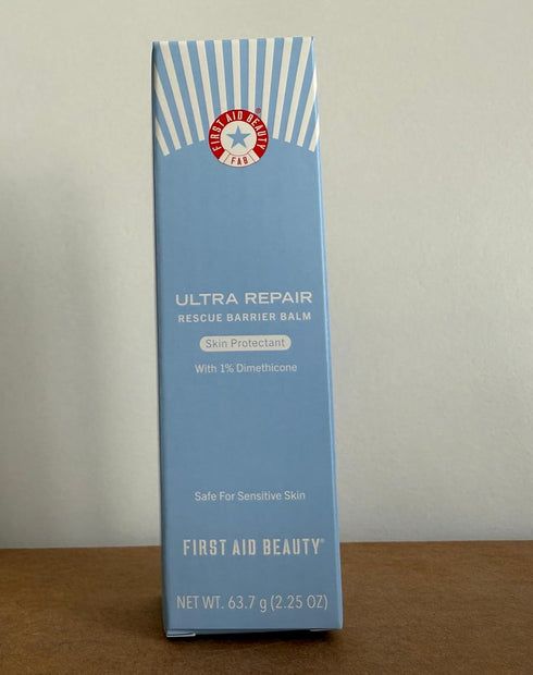 1% 2.25 oz First Aid Beauty Ultra Repair Rescue Barrier Balm, Dimethicone OTC Skin Protectant, Fragrance Free, Helps