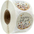 Happy Fall Y'all Stickers - 1.5 Inch Autumn Leaves Circle Labels - 500 Thanksgiving Floral Labels Per Roll
